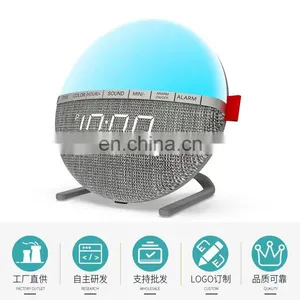 Colorful Round Sleep Lamp Bedside Electronic Clock Led Night Light Atmosphere Digital Alarm Clock thumbnail-2