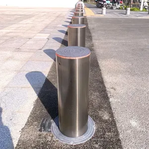 UPARK Electric Hydraulic Stainless Steel Bollard Price 219mm Remote Control Barrier LED Light Heavy Duty Bollards thumbnail-5