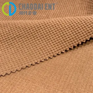 Thickened Dyed Recycled Polyester Knitted Stretchy 30S+30D Waffle Fabric for Hoodie Jacket thumbnail-4