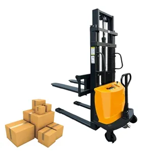 Manual Electric Stacker Truck Lifter Semi Automatic Pallet Hydraulic Forklift thumbnail-1