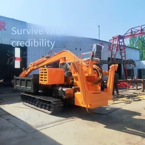 Tracked Loader With Grab for Landscaping, an All-in-one Tracked Vehicle Capable of Both Grabbing and Transporting, With an Extended Rotating Grabbing Arm thumbnail-2