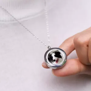 Pet Loss Memorial Jewelry With Secure Screw-Bail Closure and 2mm Chain thumbnail-1