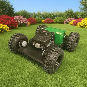 Green Vigorun Remote Control Wheel Lawn Mower Lightweight Radio Controlled Grass Cutter for Garden thumbnail-4