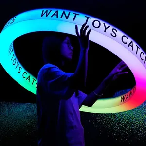 Colorful Ip65 Led Ring Light Box Rectangle Acrylic Source Gradient Atmosphere Hanging Neon Light Bar For Outdoor Coffee Shop thumbnail-1