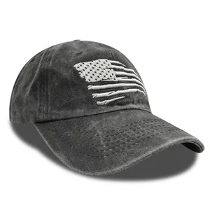 Wholesale Custom Logo Unisex Vintage Cotton Adjustable Trucker Dad Hat Dyed Distressed Sports Caps Washed Baseball Cap thumbnail-3