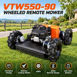 VTW550-90 Remote Lawn Mower 200m Wireless Control 6km/h Fast Cutting Petrol Mower for Farmland Vegetation Trimming thumbnail-1