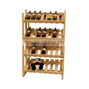 2016 Wooden Wine Rack, Wine Display Rack, Pine Wood Wine Rack thumbnail-1