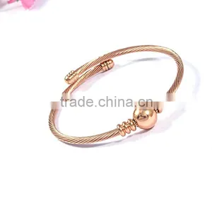 2016 Jewelry Stainless Steel Bangle Rose Gold Plated Bracelet thumbnail-3