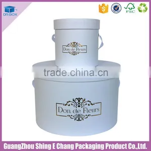 Round Box for Flowers With Ribbon Handle Flower Box Round Waterproof Flower Box thumbnail-2