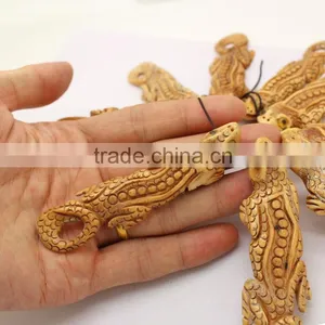 OB040 Jewelry Making Supplie,Amazing Bone Carving,Detail Hand Carved Large Gecko thumbnail-1