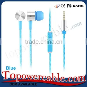 New Stuff Nylon Braid In-Ear Earphones Stereo Earbuds Headphone With Microphone For Samsung thumbnail-1