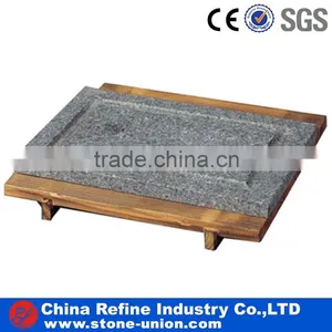 Stone Plate With Wooden Base thumbnail-1