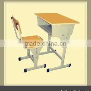 Middle School Furniture Desk Used Metal Kids Adjustable Writing Tables and Chair for Sale thumbnail-1