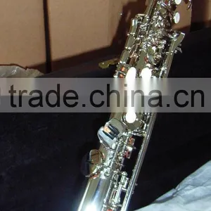 High Grade Straight Soprano Saxophone, With Neck, Nickel Silver Plated thumbnail-5