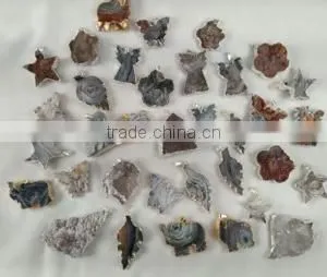 Silver Plating Mixed Color Rough Agate Druzy For Necklace thumbnail-1
