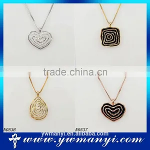High Quality European Unique Heart Pendant Oil Drip Necklace N0537 thumbnail-1