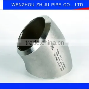 Sanitary 1 1/2 Inch 304 316 Stainless Steel Pipe Fitting Bend 45 Degree Elbow thumbnail-1