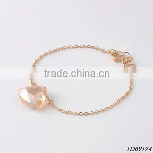 Gold Plated Clear Stone Pendant Bracelets thumbnail-1