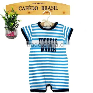 Baby Boys Clothes Factory Baby Summer Striped Bodysuit With Chest Prints Letter thumbnail-1