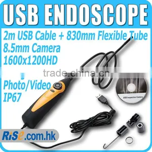 USB Video Inspection HD Camera 8.5mm Endoscope Borescope Waterproof Hook Mirror thumbnail-1
