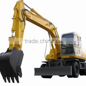 CE Approved Mini Wheel Excavator With, Joystick,hammer and A/C thumbnail-1