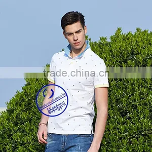 Custom Mens Allover Printed Polo Shirt With Color Collar and Cuffs thumbnail-4