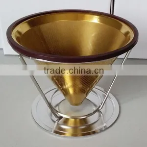 Pour Over Coffee Cone Stainless Steel Coffee Filter Brewer With Pour Over Coffee Stand Coffee Dripper thumbnail-5