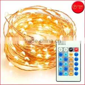 100 LEDs 33 ft Copper Wire, Warm White, Remote Control Outdoor String Lights, Dimmable LED String Lights Festival LED String thumbnail-1