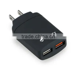 Quick Charge 3.0 Daul USB Wall Charger, USB Travel Charger, Travel Charger Grey thumbnail-1