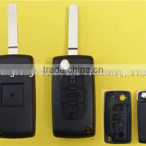 Folding Flip Remote Key Shell Case Fob 3 Button for Peugeot 307 With Battery Place thumbnail-1