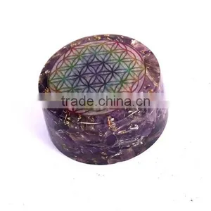 Amethyst Chakra Flower Of Life Orgonite Energy Tower Buster thumbnail-2
