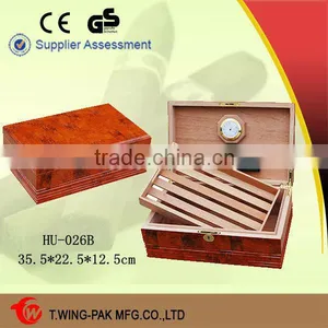 Handmade Spanish Cedar 100 Pieces Cigar Humidor With Tray thumbnail-2