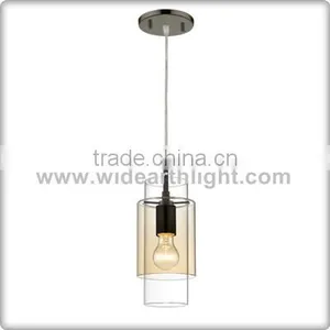 UL CUL Listed Modern Hotel Mini Pendant Light With Clear Cylinder Glass Shades C90018 thumbnail-1