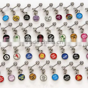 Bad Word Eyebrow Dangle Eyebrow Ring thumbnail-1