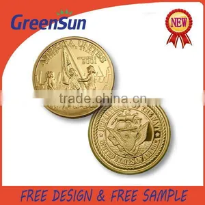 New Model Fashionable Custom? Antique Gold Metal Coin thumbnail-1