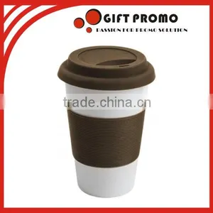 Mugs For Coffee Ceramic Coffee Mug With Silicone Lid thumbnail-1