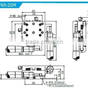 NEW!!! MPV65-2SR Series/Read Resolution 0.01mm/high Precision Stainless Steel V-grooved Crossed Roller Bearing Manual Stage thumbnail-2