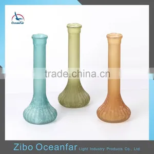 Good Quality Antique Long Neck Glass Vase Frosted Coloured Glass Vase thumbnail-1