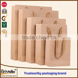 Shopping Paper Bag/Brown Paper Shopping Bag Brand Name/Kraft Paper Shopping Packaging Bag thumbnail-1