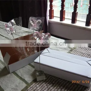 Pink (White) Crystal Butterfly Place Card Holders thumbnail-3