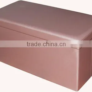 Storage!Brown PVC Leather Foldable Storage Bench thumbnail-1