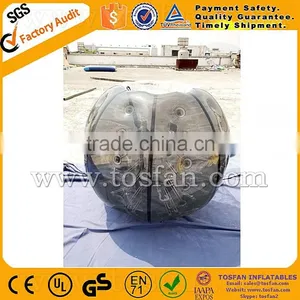 Half Black n Clear Inflatable Loopy Soccer Hamster Bubble Football With Safe Harness TB138 thumbnail-3