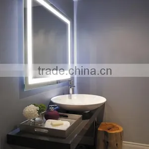 High Class Flat Bathroom LED Light Mirror Touch Sensor Switch With Demister Pad thumbnail-1