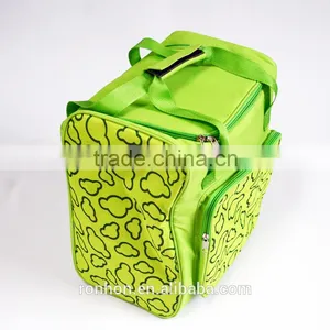 Green Color Canvas Camping Food Lunch Bag Can Cooler Bag thumbnail-2
