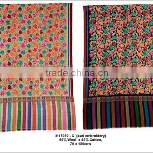 Wool Shawls 15080 C, Aari Embroidery thumbnail-1