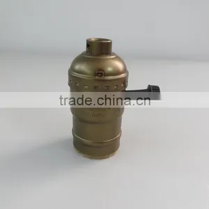 Vintage Edison Bulb Socket E27 Bronze Screw Aluminum Lamp Holder With Switch thumbnail-4