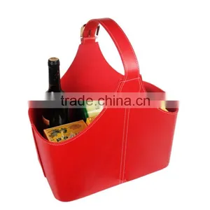 Leather Storage Baskets Wine Basket thumbnail-3