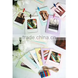 6'' Colorful Washing Line Hanging Gallery on Line Square Paper Photo Frame thumbnail-1