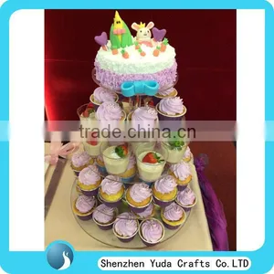 Round Clear Acrylic Party Cupcake Stands, Plexilass 5 Tier Cake Tower Stand, Acrylic Display Stand for Cake thumbnail-1