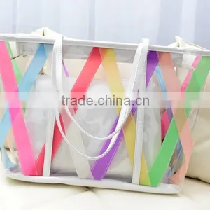 Summer Fashion Transparent PVC Promotional Tote Handbag Bags thumbnail-1